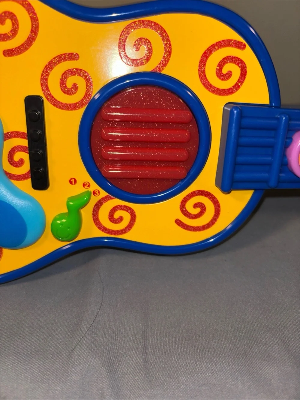 Nickelodeon Yellow and Blue Kids Guitar Toy with Colorful Buttons blues clues